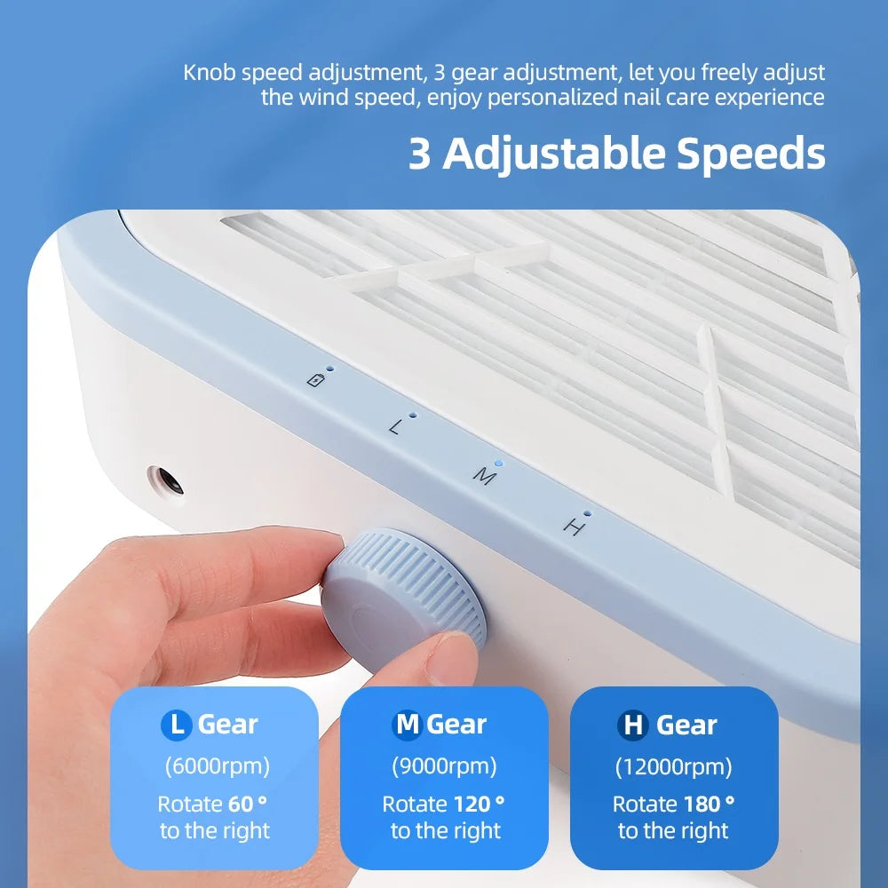 Wireless 120W Super Suction Nail Cleaner Machine