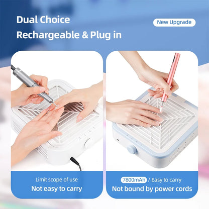 Wireless 120W Super Suction Nail Cleaner Machine